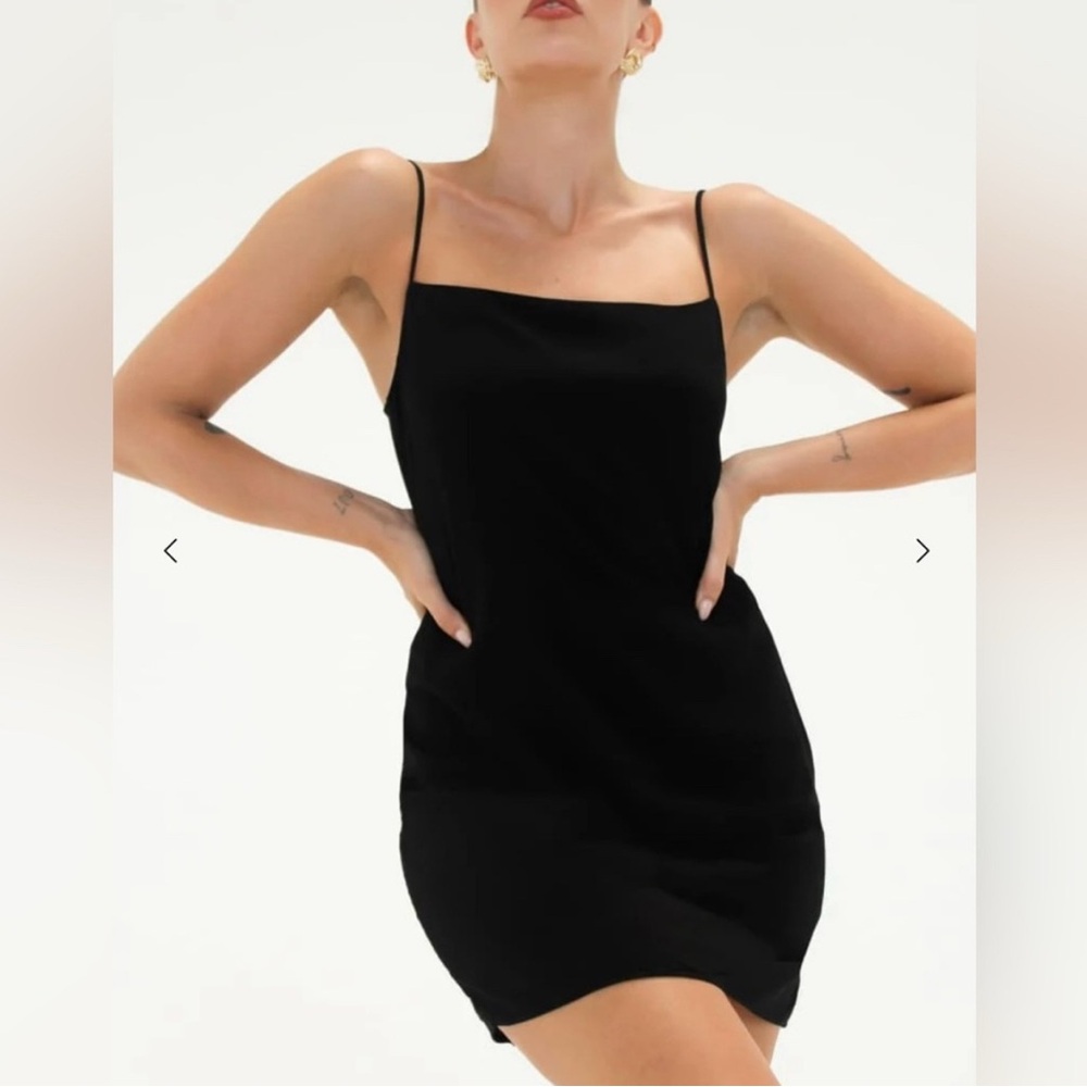 Rumored Black Mini Slip Dress
